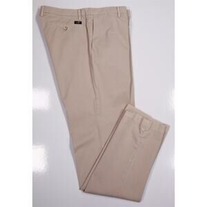 Mason's Khaki Tan Flat Front Cotton Stretch Chino Pants Trosuers 34x35